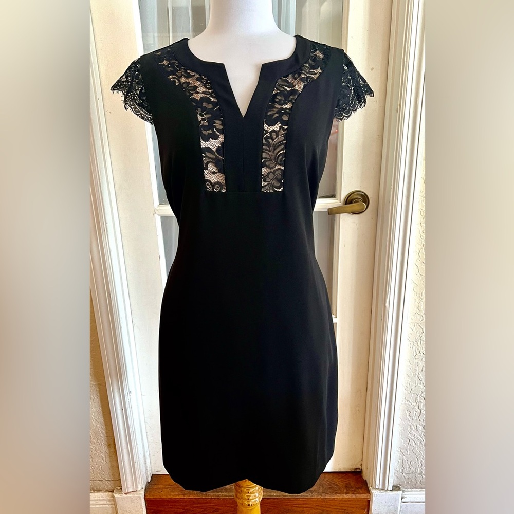 EUC SZ 8 Laundry by Shelli Segal Black Lace Cocktail Dress